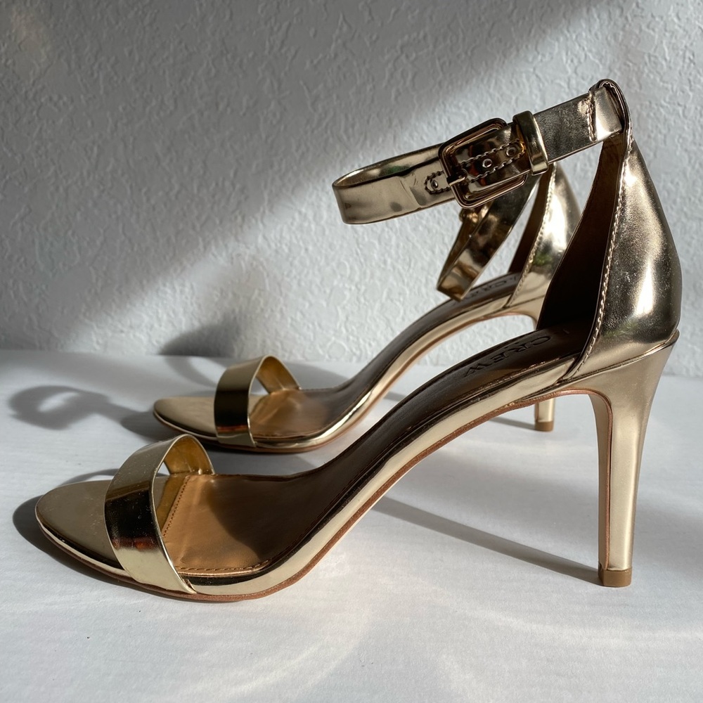NEW J. Crew Metallic Gold Strap Heels 9.5